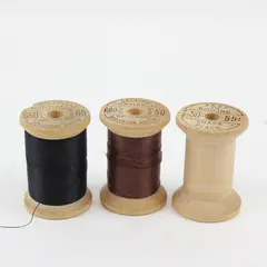 Vintage Lot of 3 Wooden Thread Spools Belding Corticelli Fast to Boiling