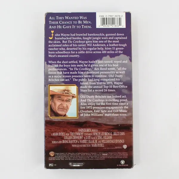 The Cowboys A Mark Rydell Film VHS Warner Bros Westerns John Wayne 1997
