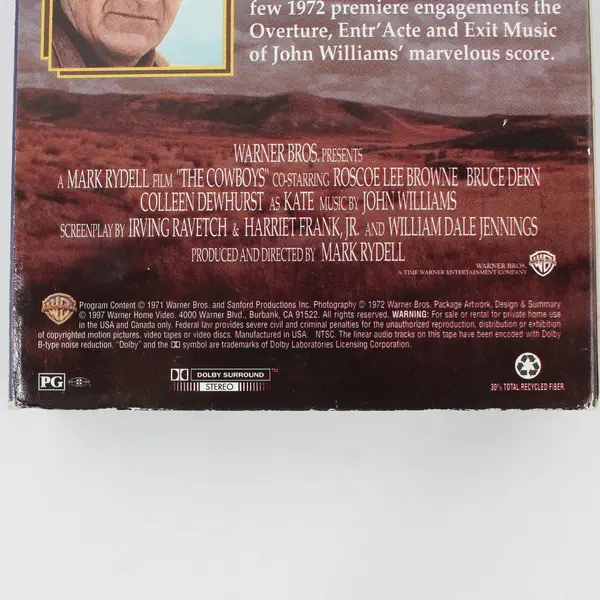 The Cowboys A Mark Rydell Film VHS Warner Bros Westerns John Wayne 1997