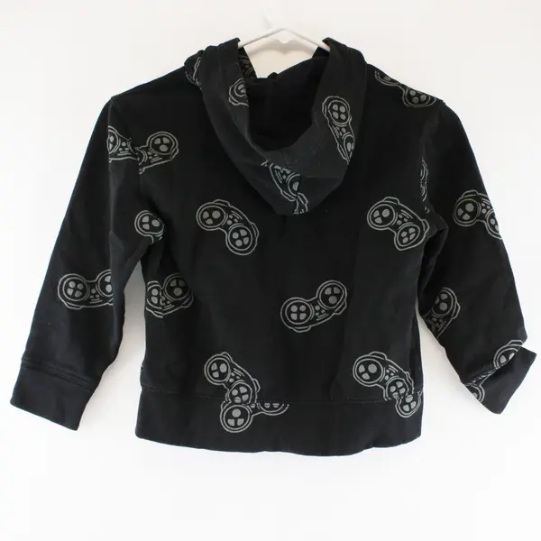 Old Navy Black Controller Zip Up Hoodie Boys Size S (6-7)
