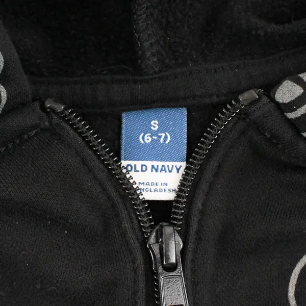 Old Navy Black Controller Zip Up Hoodie Boys Size S (6-7)