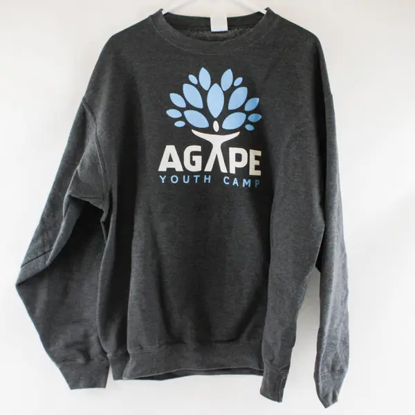 Port & Company AGAPE Youth Camp Dark Grey Crewneck Sweatshirt Men's XL