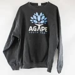 Port & Company AGAPE Youth Camp Dark Grey Crewneck Sweatshirt Men's XL