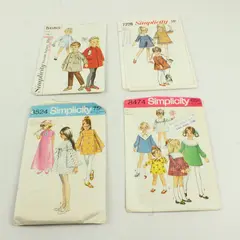 Lot of 4 Vintage Simplicity Child Sewing Patterns 7228 8474 5685 3524