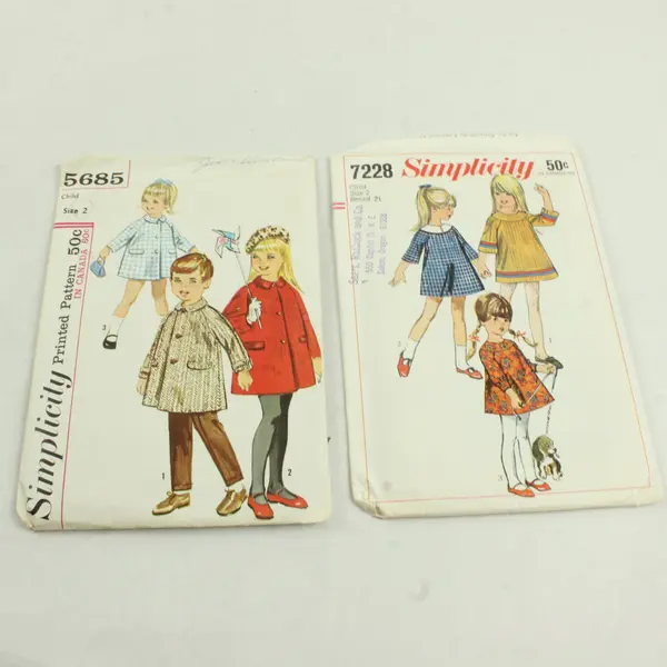 Lot of 4 Vintage Simplicity Child Sewing Patterns 7228 8474 5685 3524