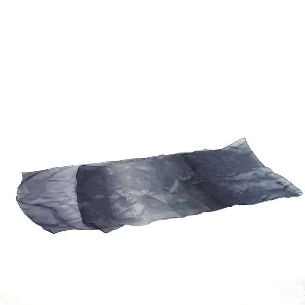 Sheer Shimmery Blue and Gray Striped Scarf 16"x64"