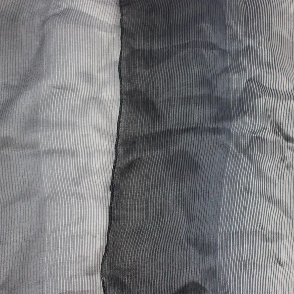 Sheer Shimmery Blue and Gray Striped Scarf 16"x64"
