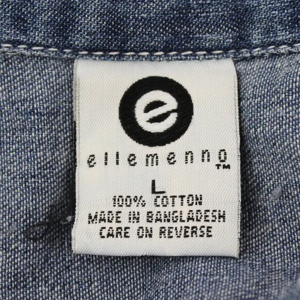 Ellemenno Womens Denim Vest Cotton Blue Button Up Size L