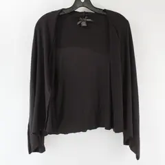 Hiatus Womens M Brown Open Front Draped Cardigan Sweater