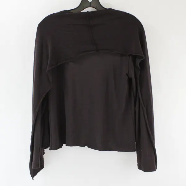 Hiatus Womens M Brown Open Front Draped Cardigan Sweater