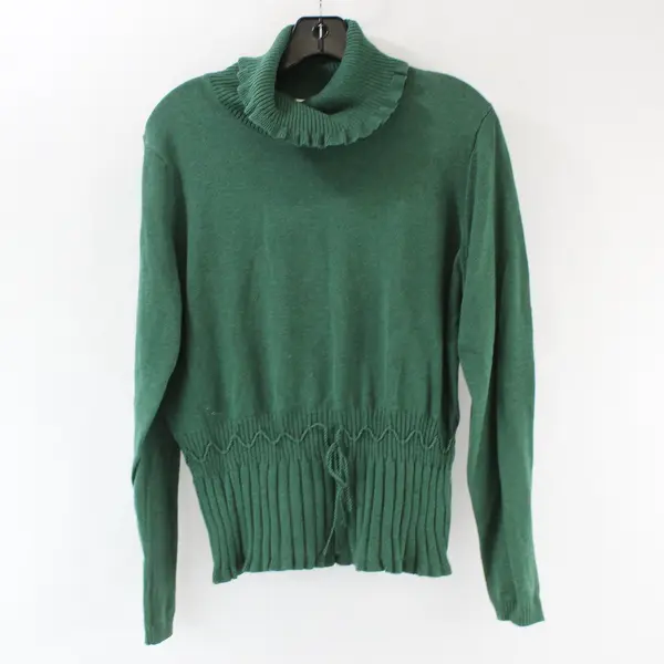 Kik It Studio Green Knit Turtleneck Sweater Women's Size L