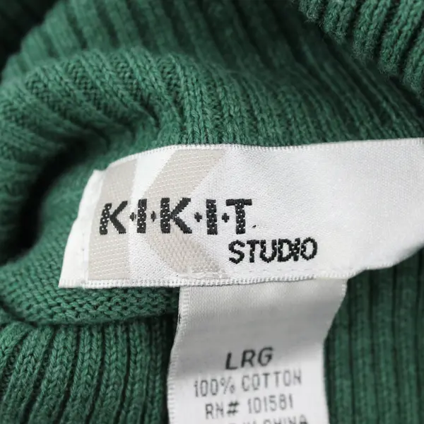 Kik It Studio Green Knit Turtleneck Sweater Women's Size L