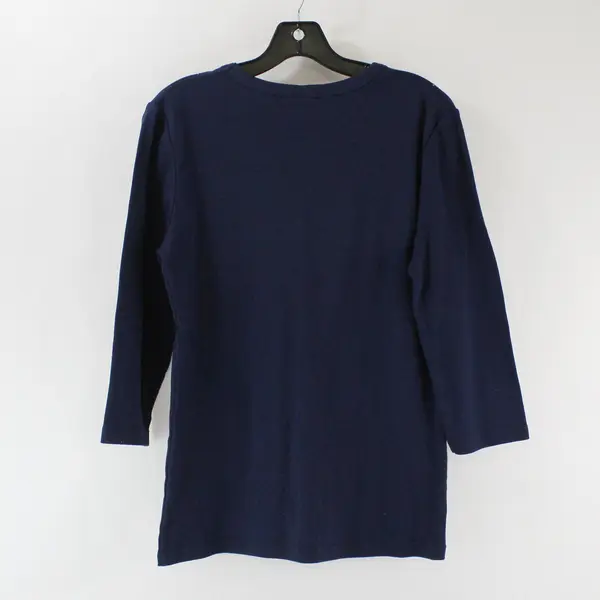 Decorated Originals Blue Long Sleeve Top Red White and Blue Rhinestones Womens S