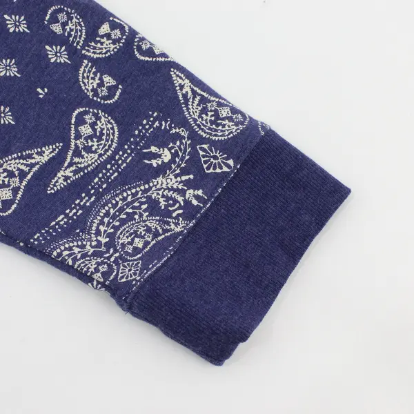 Sonoma Women's Long Sleeve V-Neck Paisley Top Shirt Size S Blue Cream