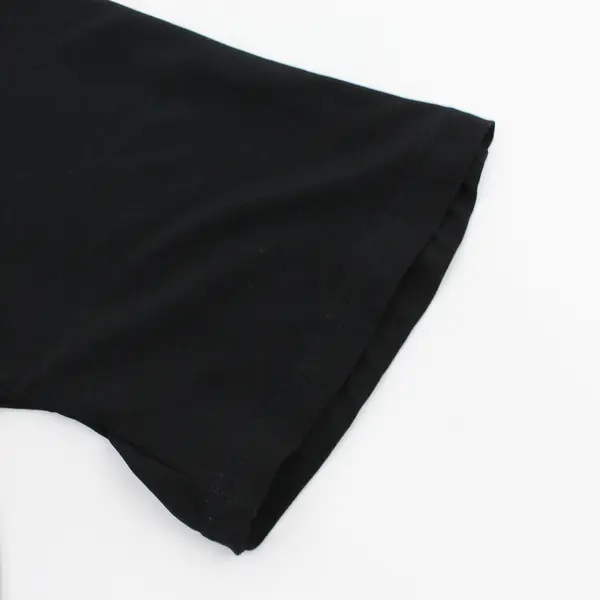 Attention Black Faux Wrap 3/4 Sleeve Stretch Front Waist Tie Top M