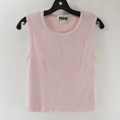 Xhilaration Light Pink Wide Strapped Ribbed Tank Top Women's L