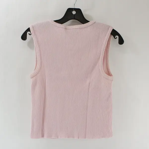 Xhilaration Light Pink Wide Strapped Ribbed Tank Top Women's L
