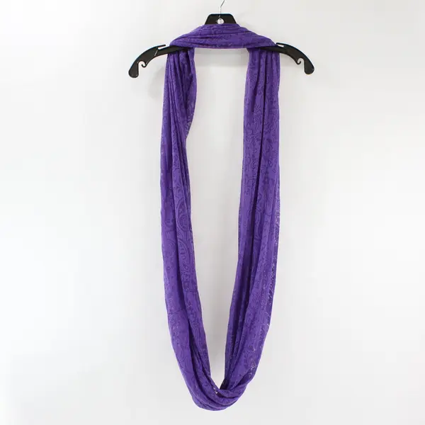 Purple Sheer Paisley Scroll Infinity Scarf
