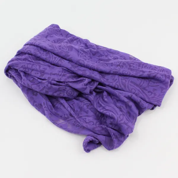Purple Sheer Paisley Scroll Infinity Scarf