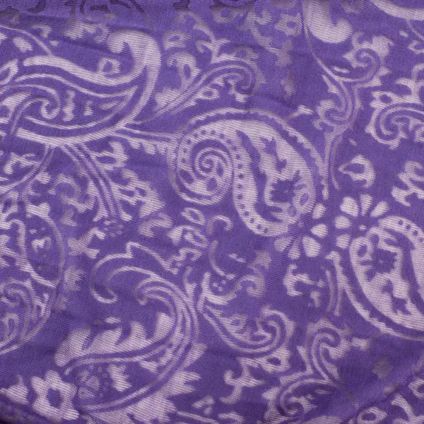 Purple Sheer Paisley Scroll Infinity Scarf