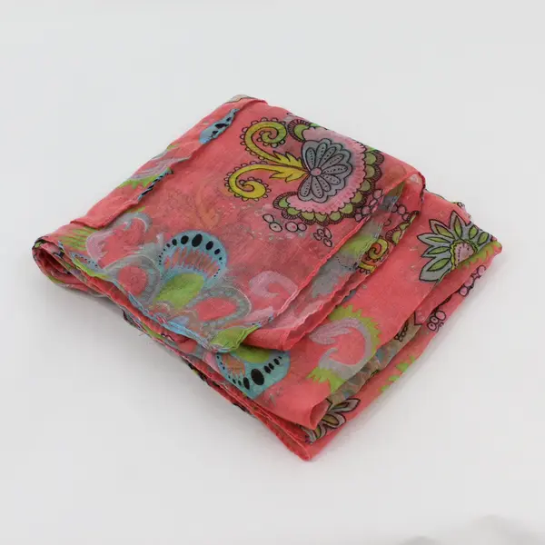 Pink Sheer Floral Women's Neck Wrap Scarf