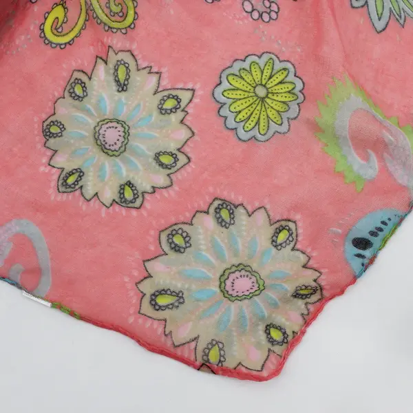 Pink Sheer Floral Women's Neck Wrap Scarf