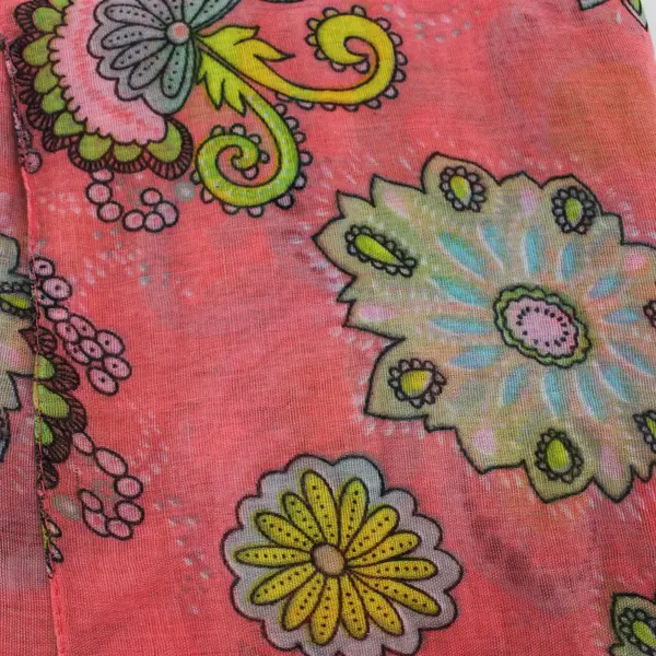 Pink Sheer Floral Women's Neck Wrap Scarf