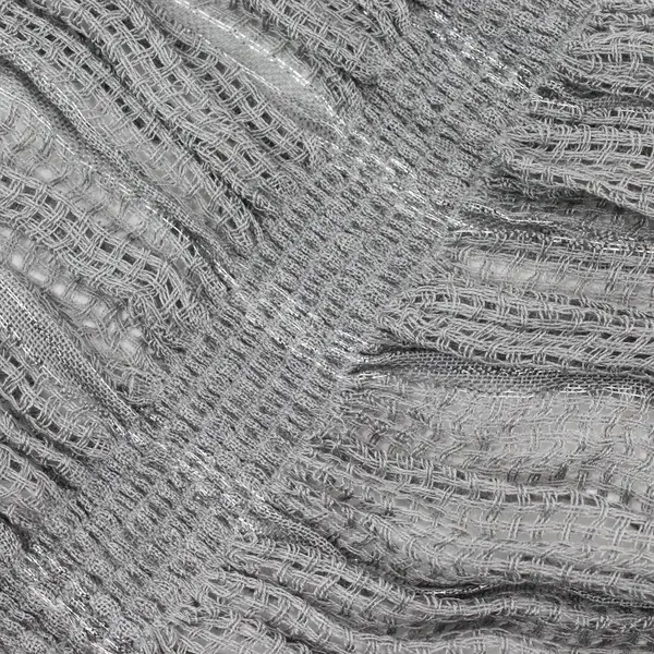 Light Gray Silver Knit Stretch Women's Neck Wrap Scarf Tassels