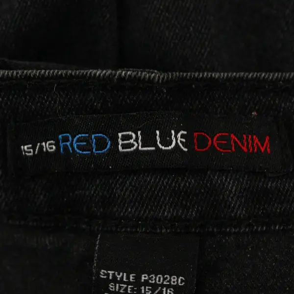 Red Blue Denim P3028C Black Mid Rise Skinny Jeans Women 15/16 Stretch
