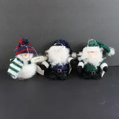 Lot of 3 Accents & Occasions Snowman and Santa Christmas Ornaments