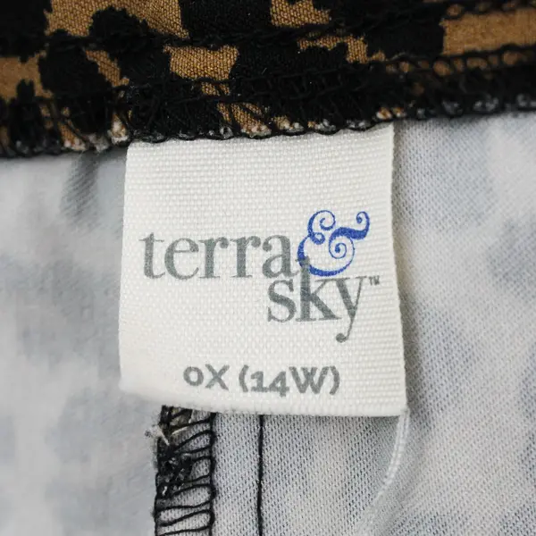 Terra & Sky Cheetah Print Stretch Pants Women's Size 14W