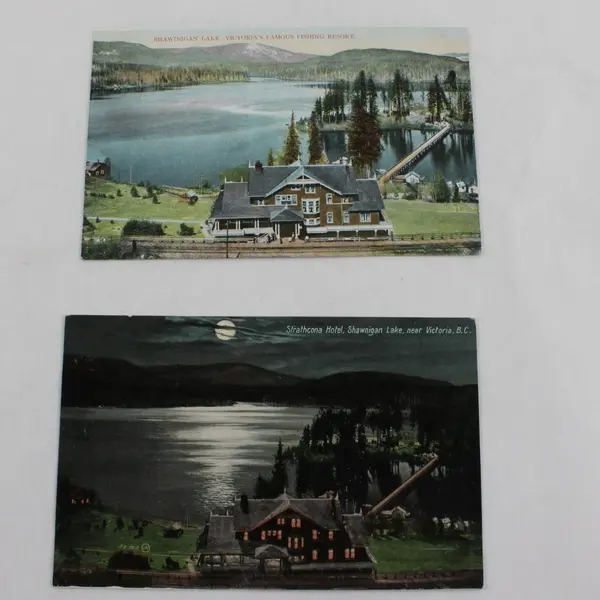 Lot of 2 Strathcona Hotel Shawnigan Lake Victoria BC Postcards