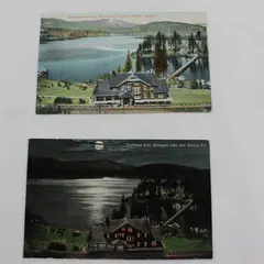 Lot of 2 Strathcona Hotel Shawnigan Lake Victoria BC Postcards