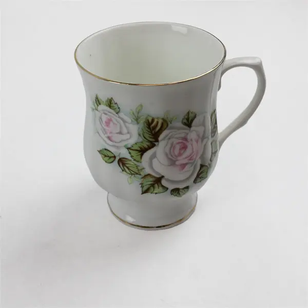 Four Floral Hitkari Potteries Bone China Cups - Made in India