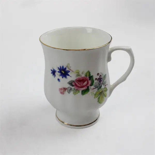Four Floral Hitkari Potteries Bone China Cups - Made in India
