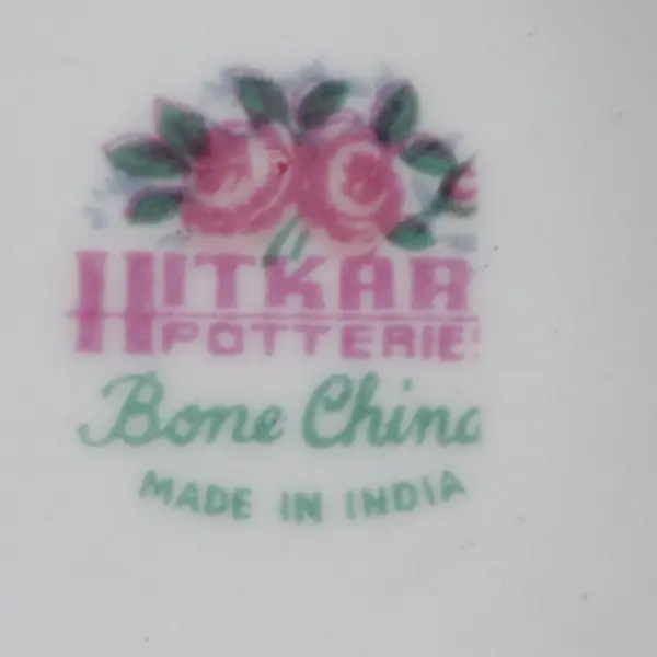 Four Floral Hitkari Potteries Bone China Cups - Made in India