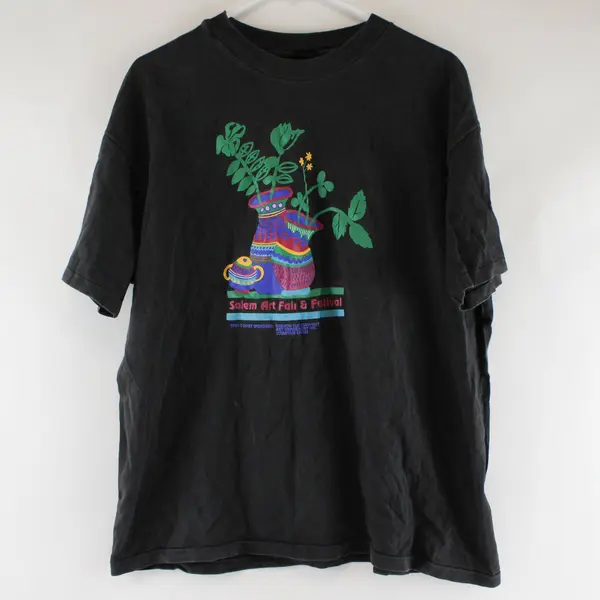 VTG Hanes Salem Art Fair & Festival 1995 Black Single Stitch T-Shirt XL 46-48