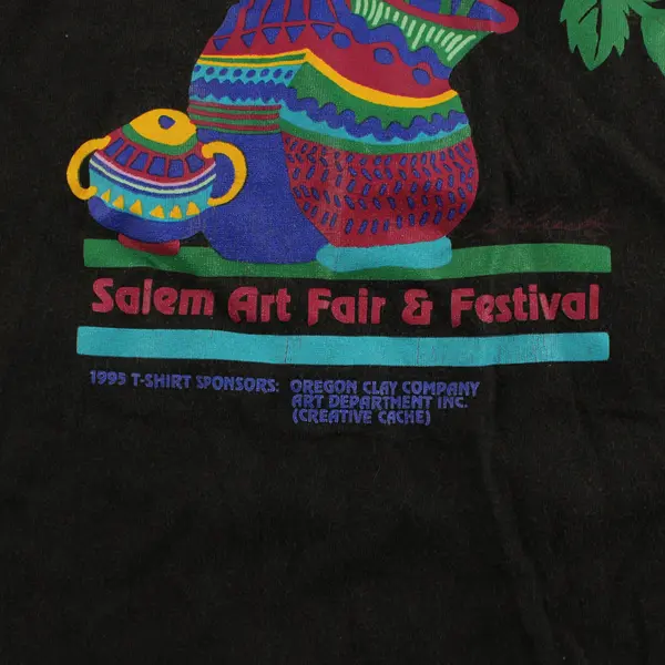 VTG Hanes Salem Art Fair & Festival 1995 Black Single Stitch T-Shirt XL 46-48