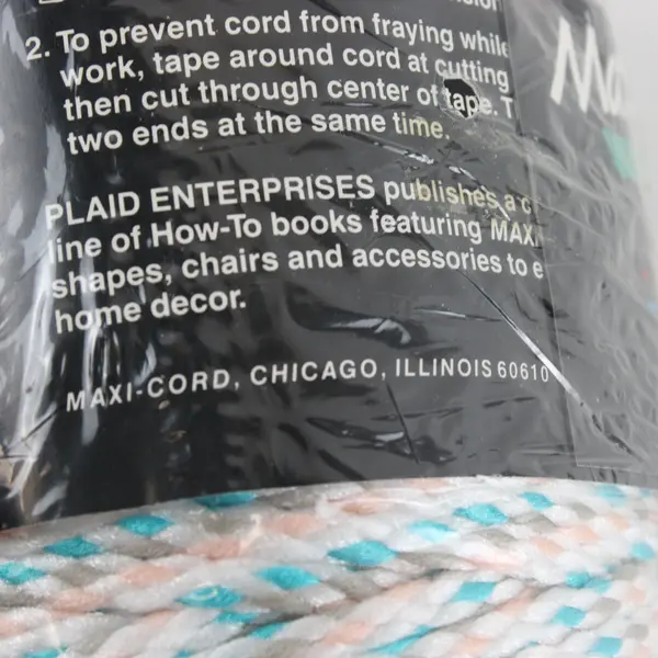Maxi-Cord Braided Macrame Polypropylene Style #36684 6mm 100yds / 91m Sealed