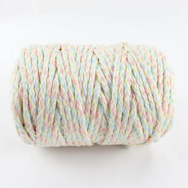 Maxi-Cord Braided Macrame Polypropylene Yellow Pink Blue White 100yds