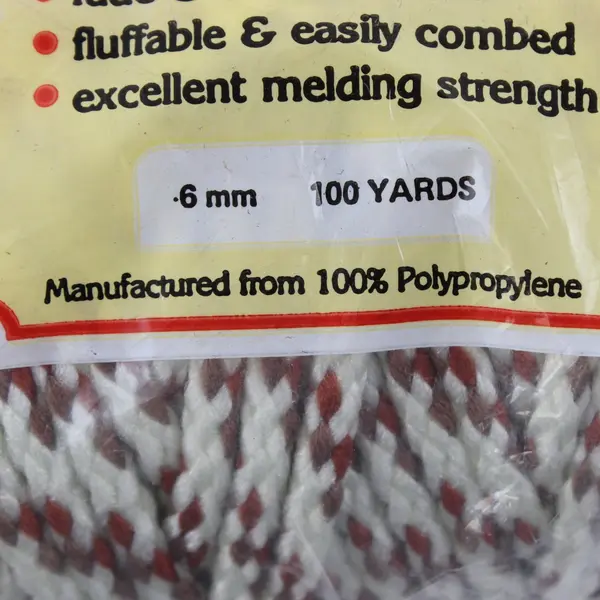Pepperell Bonnie Macrame Braid 6MM 100 Yards Red White