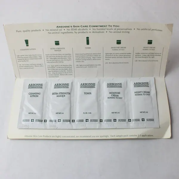Arbonne International Pure Swiss Skin Care 5-Piece Sample Set