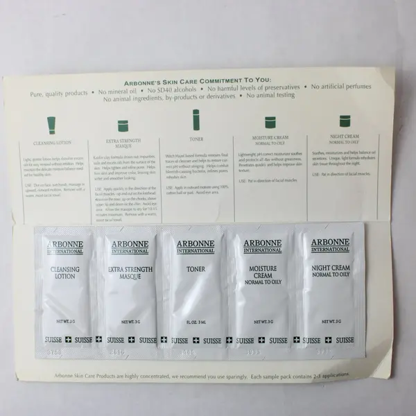 Arbonne International Pure Swiss Skin Care 5-Piece Sample Set