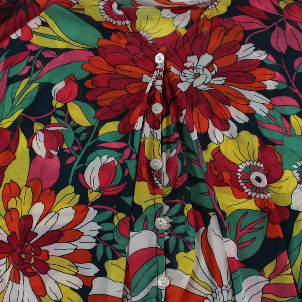Cha Cha Vente Sheer Multicolor Floral Print Tunic Blouse Women's 1X