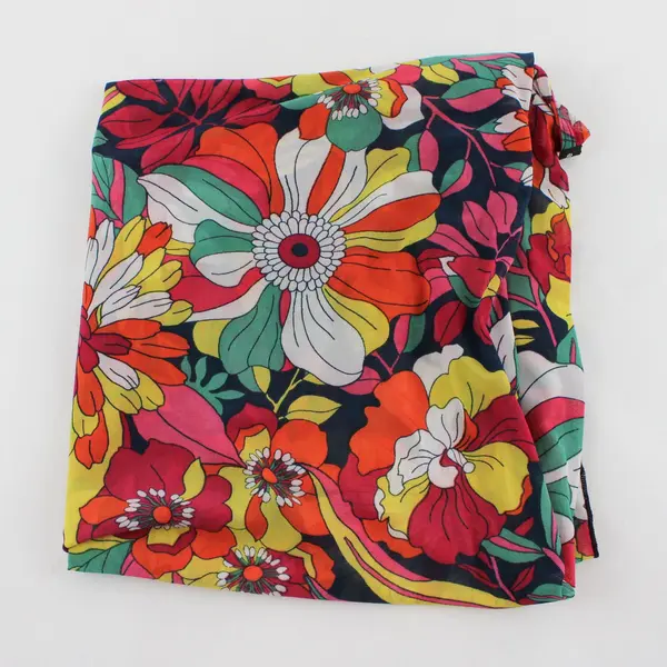 Cha Cha Vente Sheer Multicolor Floral Print Tunic Blouse Women's 1X