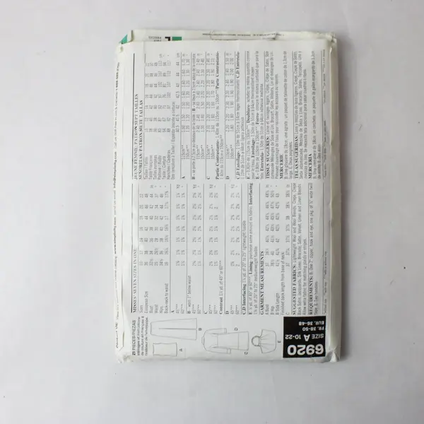 New Look Pattern 6920 Women's Outfit Set Size A 10-22 UNCUT