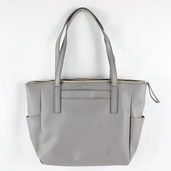 Relic Gray Faux Leather Gold-Tone Hardware Shoulder Bag