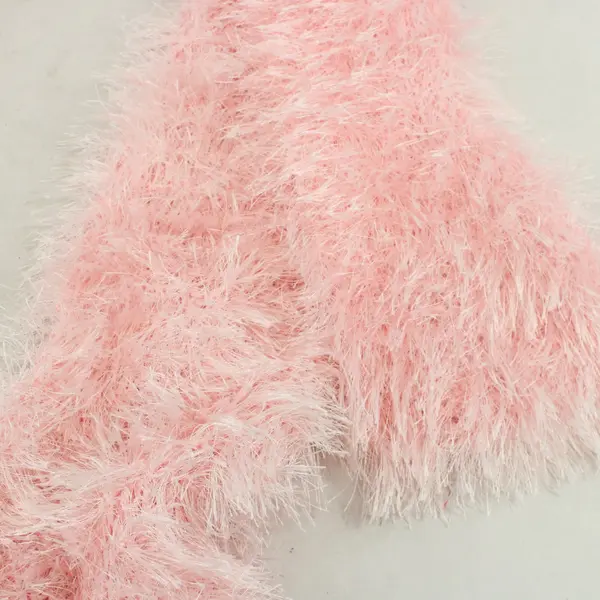 Lot of 5 Eyelash Fringe Knit Scarves Pink Purple Silver