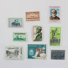 Lot of 9 Panama Stamps 1921-1968 Mix of Mint and Used