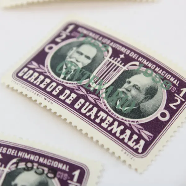 Set Of 5 Guatemala National Anthem 1958 Overprint Stamps SC #374-78 MNH